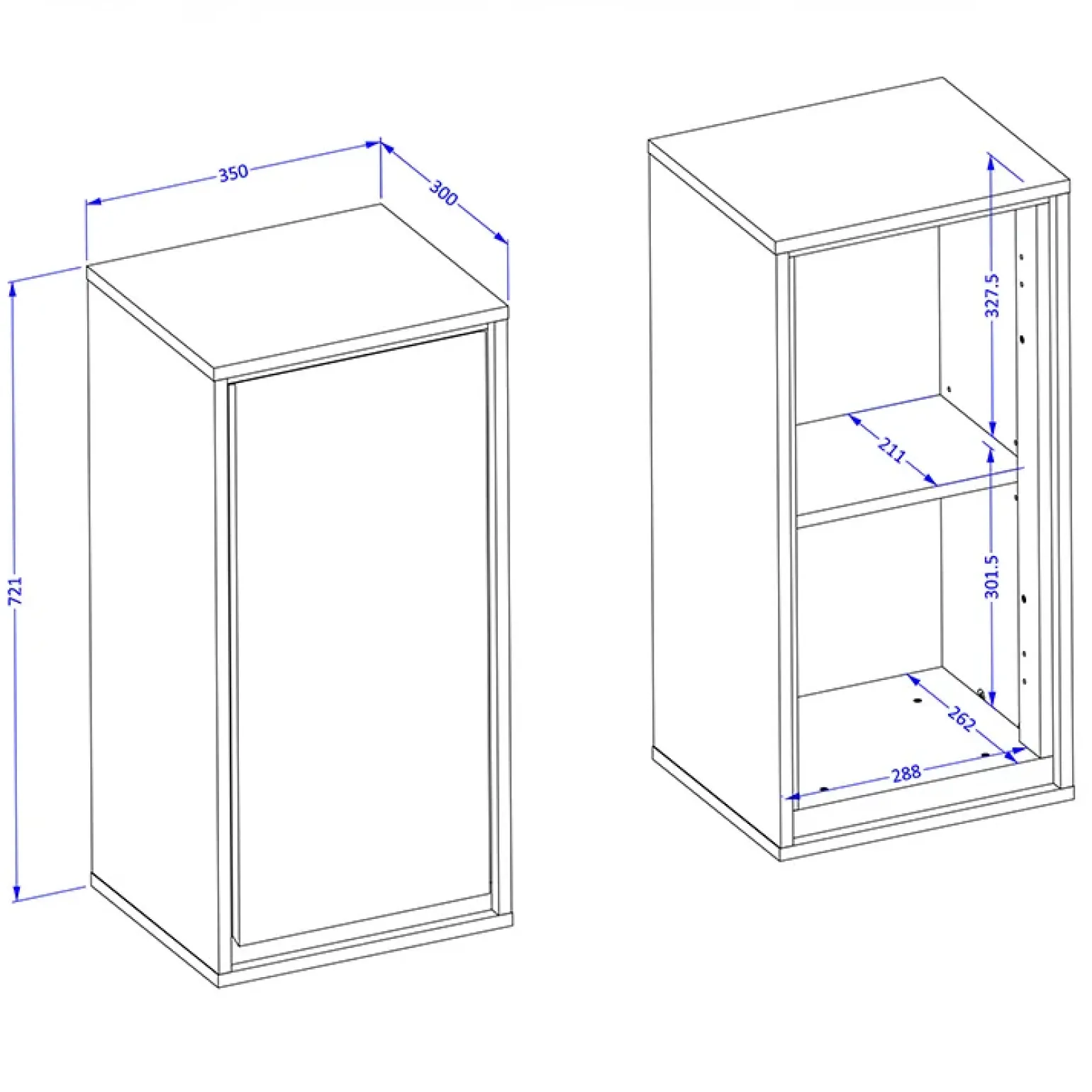 Pensile bagno sospeso 35x72h cm 1 anta bianco lucido nero Linda