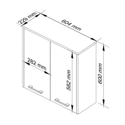 Pensile bagno sospeso 60x60h cm 2 ante rovere bianco Woters