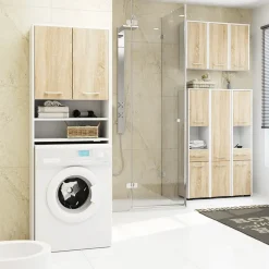 Pensile bagno sospeso 60x60h cm 2 ante rovere bianco Woters