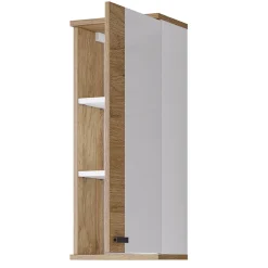 Pensile bagno sospeso 35x84h cm 1 anta bianco lucido rovere Crystal