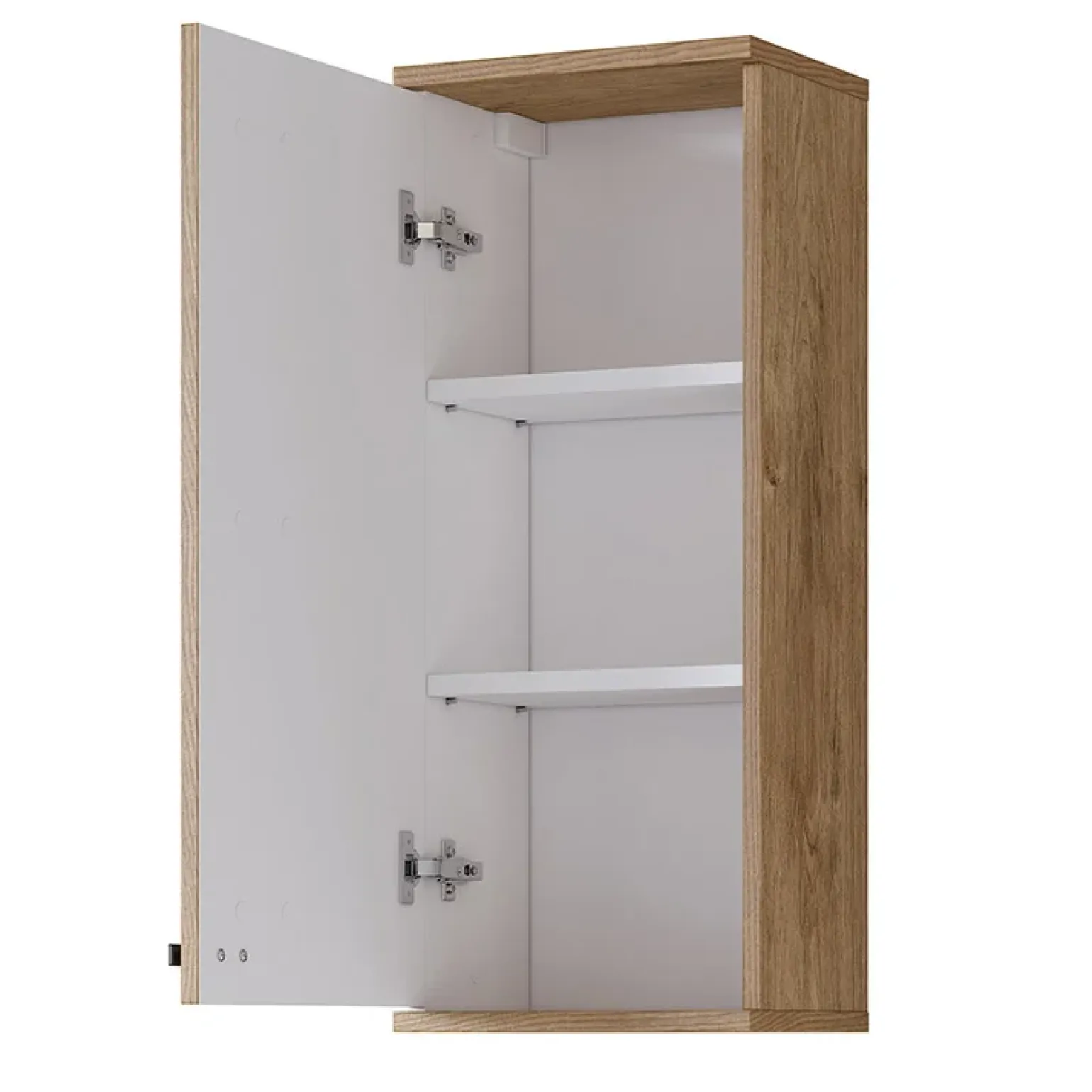 Pensile bagno sospeso 35x84h cm 1 anta bianco lucido rovere Crystal