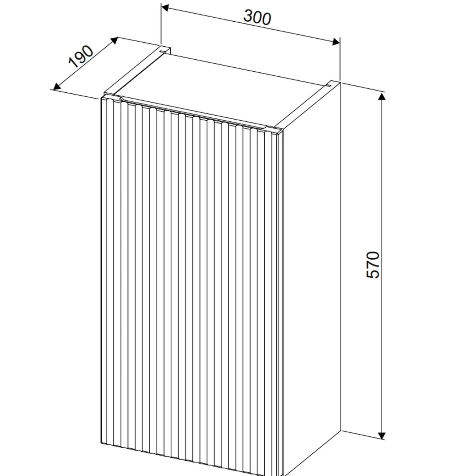 Pensile bagno sospeso 30x57h cm cannettato 1 anta verde salvia Greeny