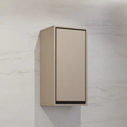 Pensile bagno sospeso 35x72h cm 1 anta tortora nero Linda