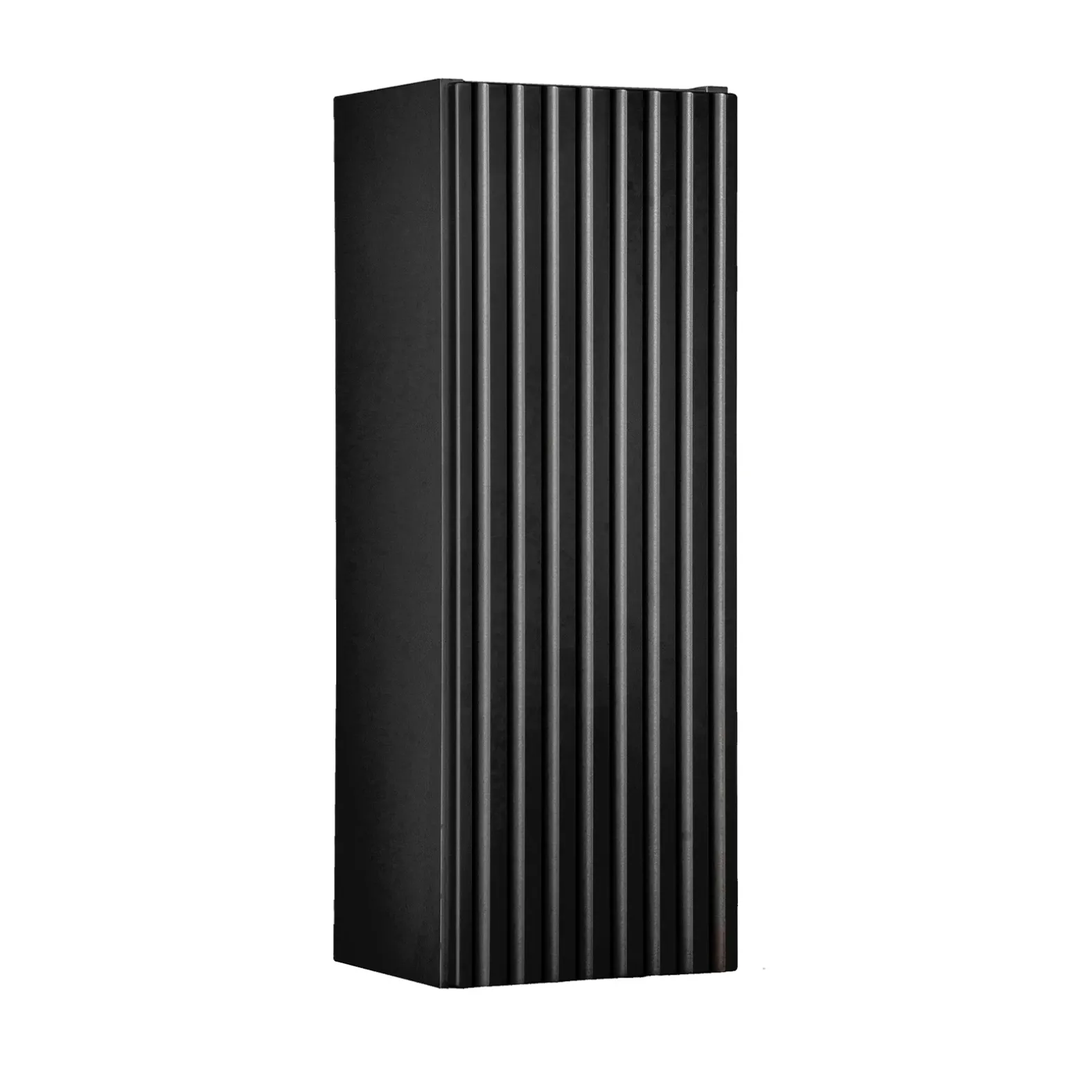 Pensile bagno sospeso 20x57h cm cannettato 1 anta nero Cleany