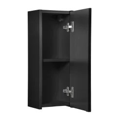 Pensile bagno sospeso 20x57h cm cannettato 1 anta nero Cleany