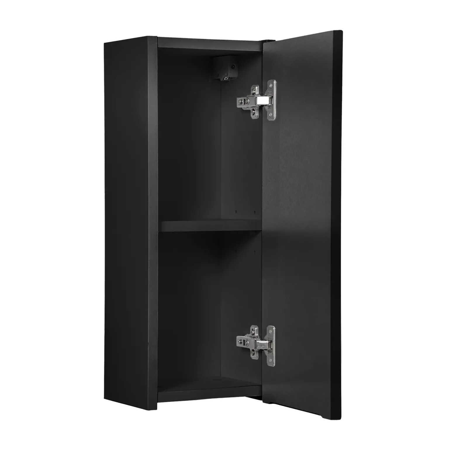 Pensile bagno sospeso 20x57h cm cannettato 1 anta nero Cleany