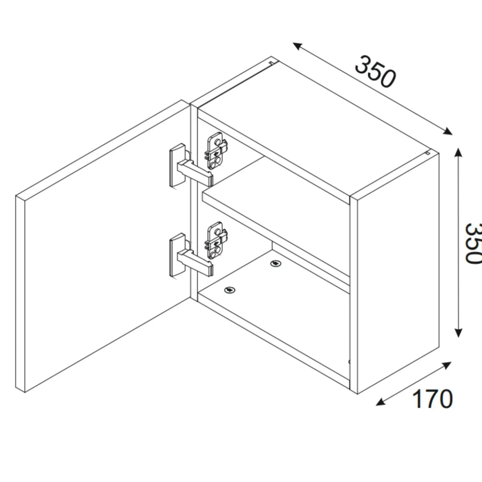Pensile cubo bagno sospeso 35x35h cm 1 anta nero rovere Swim