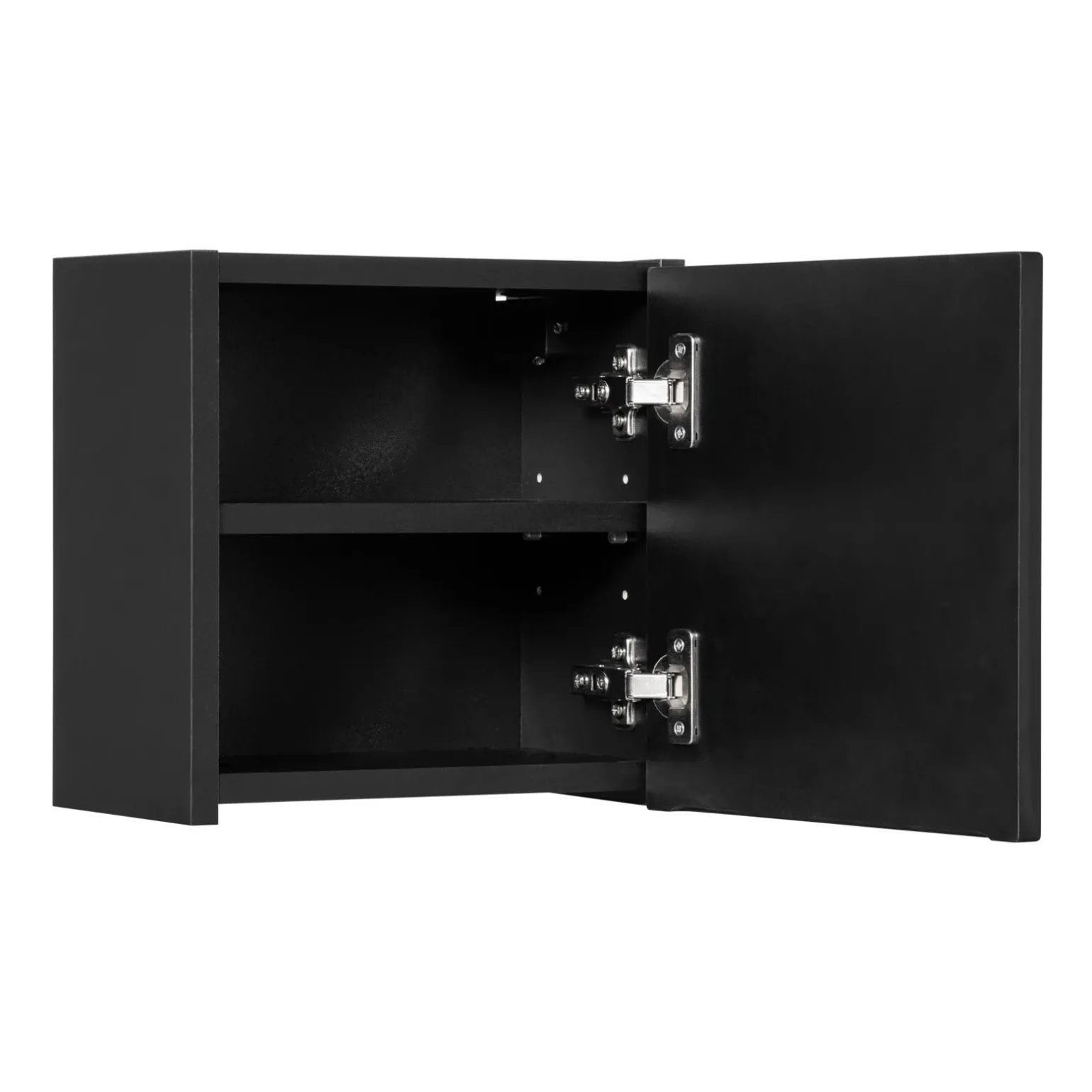 Pensile cubo bagno sospeso 30x30h cm cannettato 1 anta nero Cleany
