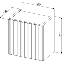 Pensile cubo bagno sospeso 30x30h cm cannettato 1 anta verde salvia Greeny