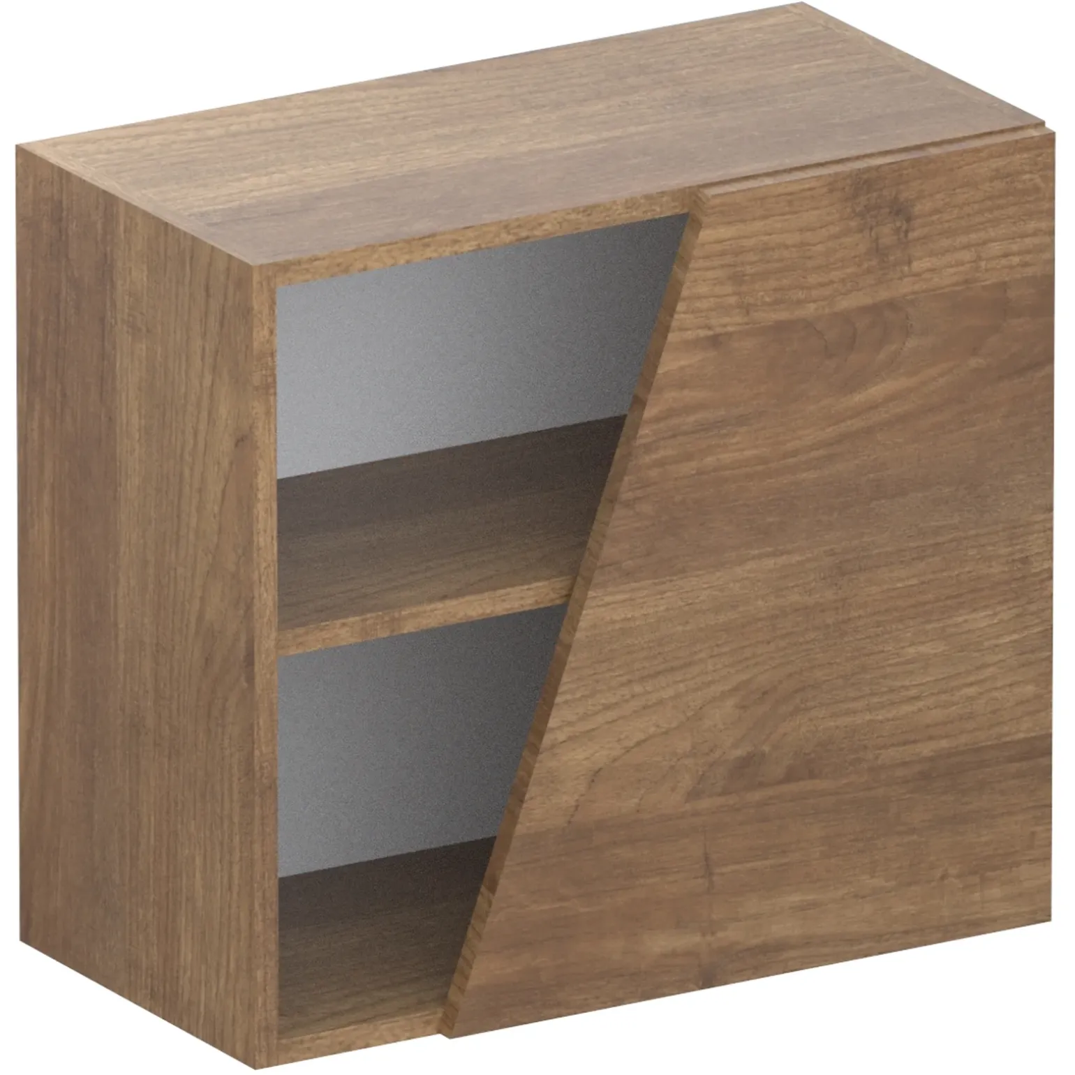 Pensile cubo sospeso 1 anta tagliata 55x50cm rovere scuro Sunset