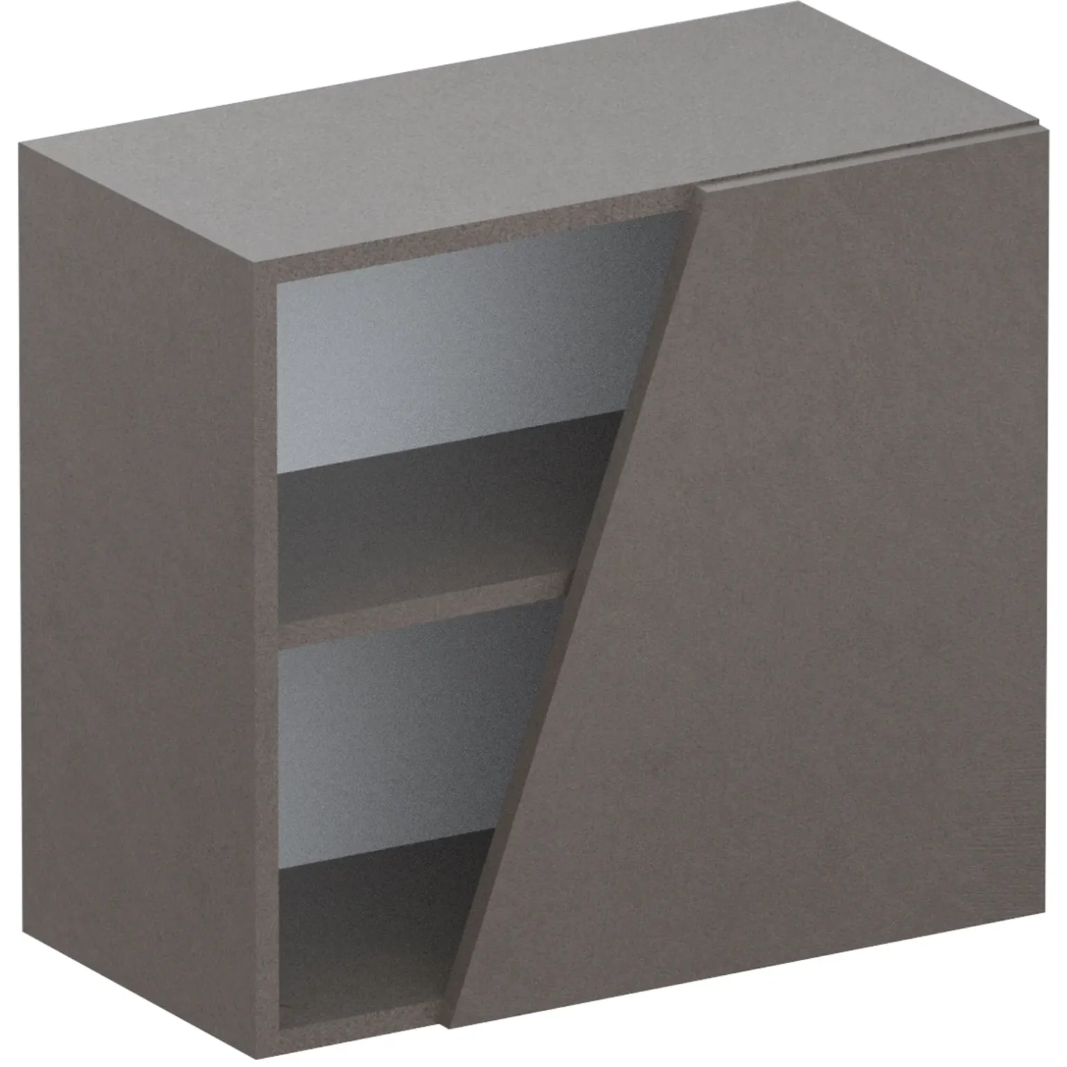Pensile cubo sospeso 1 anta tagliata 55x50cm marrone scuro Sunset