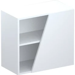 Pensile cubo sospeso 1 anta tagliata 55x50cm bianco lucido Sunset