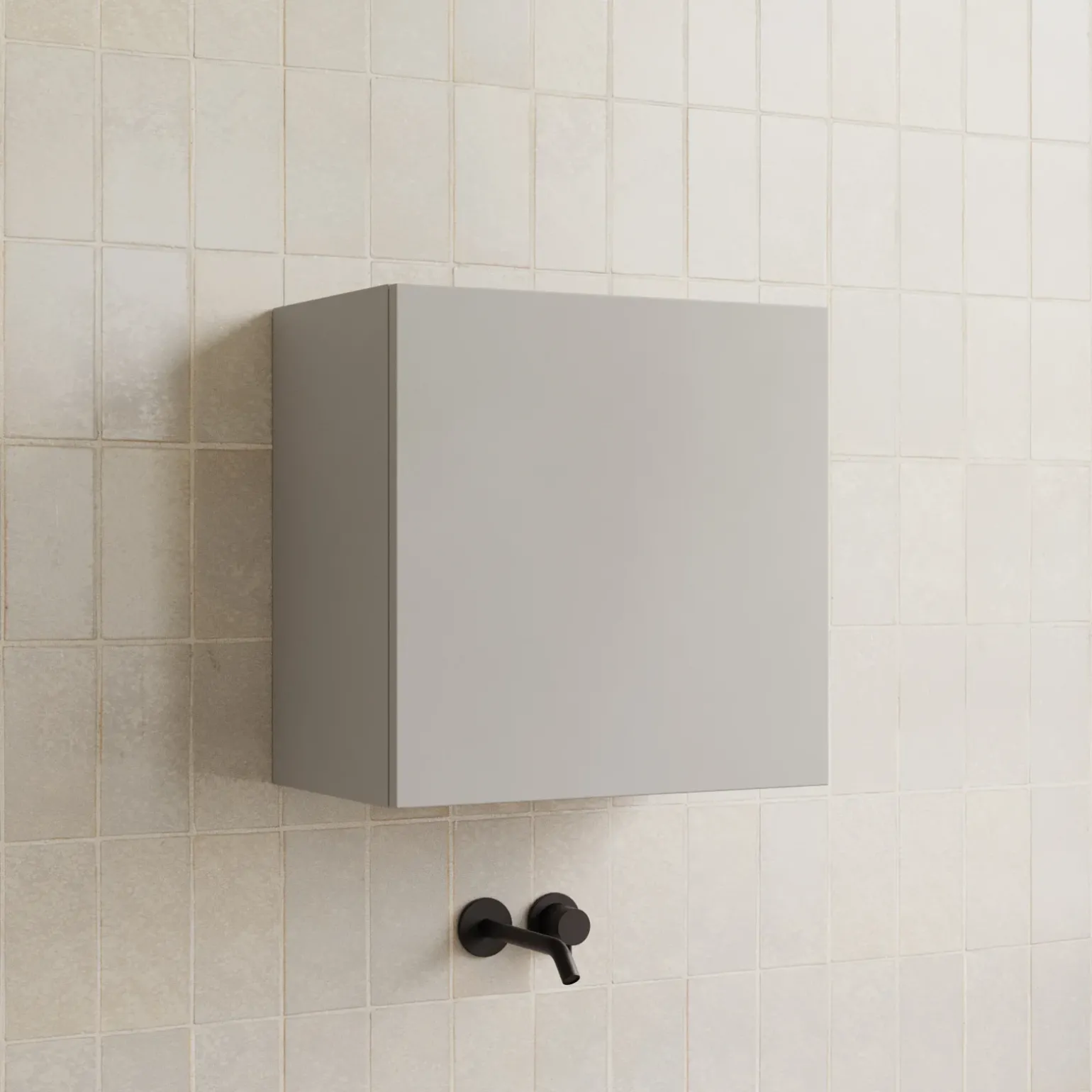 Pensile cubo sospeso bagno 55x50h cm 1 anta reversibile grigio chiaro Sunset