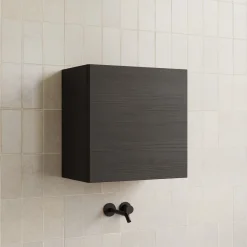 Pensile cubo sospeso bagno 55x50h cm 1 anta reversibile nero frassinato Sunset
