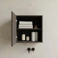 Pensile cubo sospeso bagno 55x50h cm 1 anta reversibile ossido nero Sunset