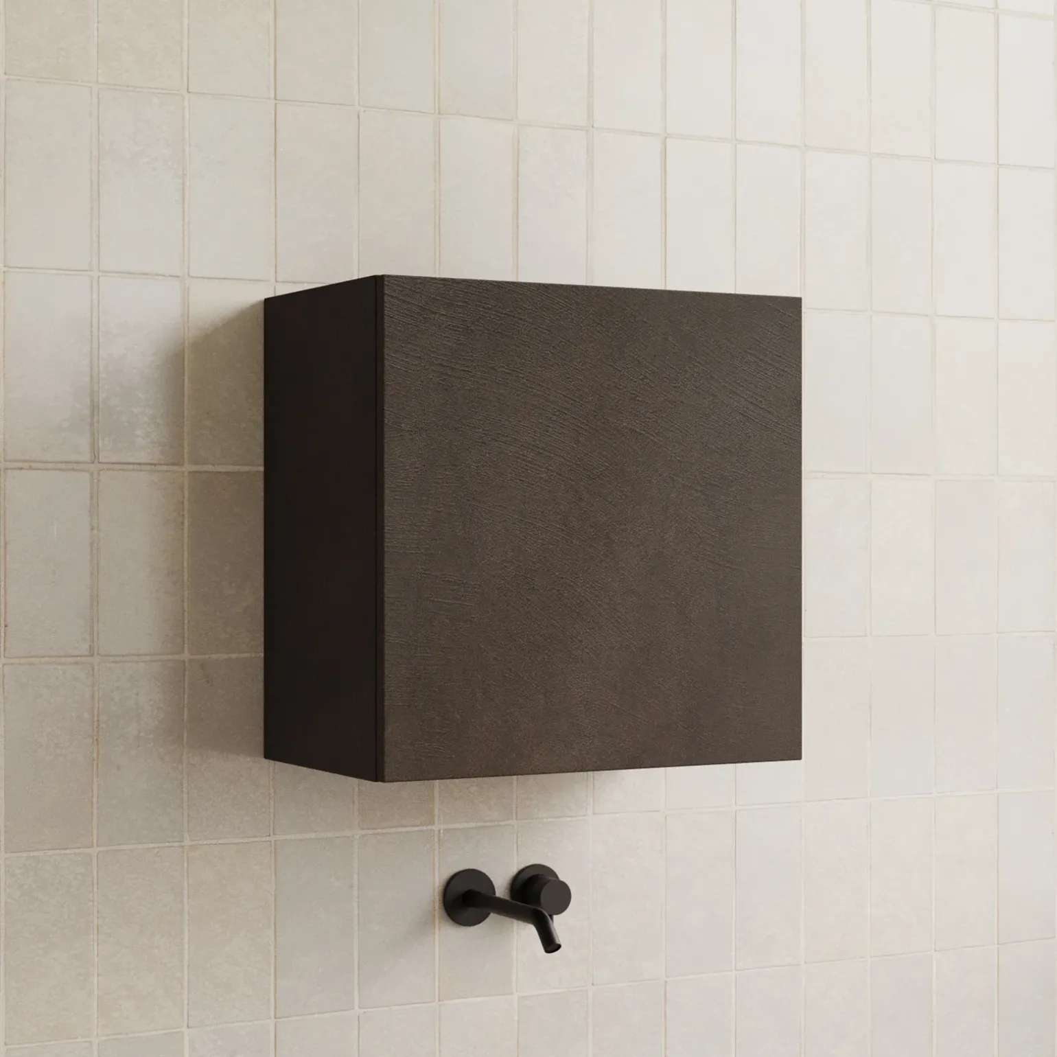 Pensile cubo sospeso bagno 55x50h cm 1 anta reversibile ossido nero Sunset