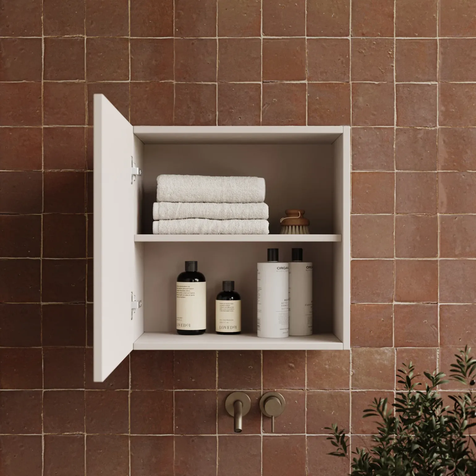 Pensile cubo sospeso bagno 55x50h cm 1 anta reversibile beige Sunset
