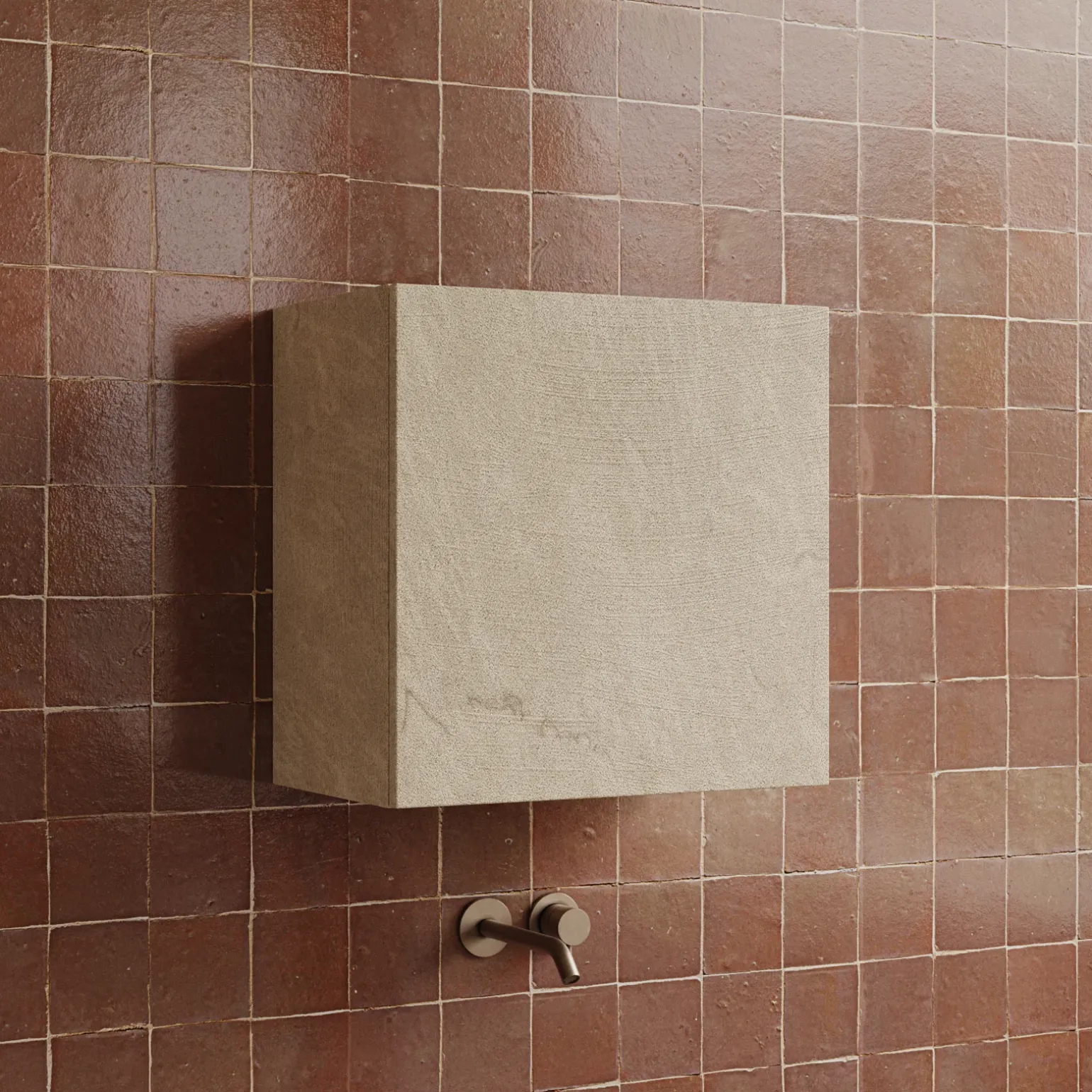 Pensile cubo sospeso bagno 55x50h cm1 anta reversibile tortora Sunset