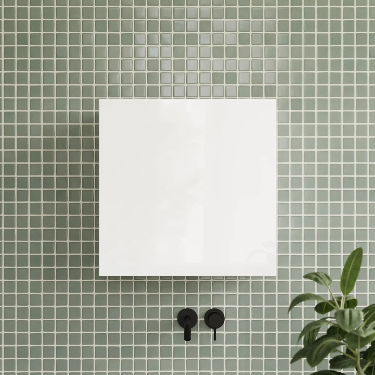 Pensile cubo sospeso bagno 55x50h cm 1 anta reversibile bianco lucido Sunset