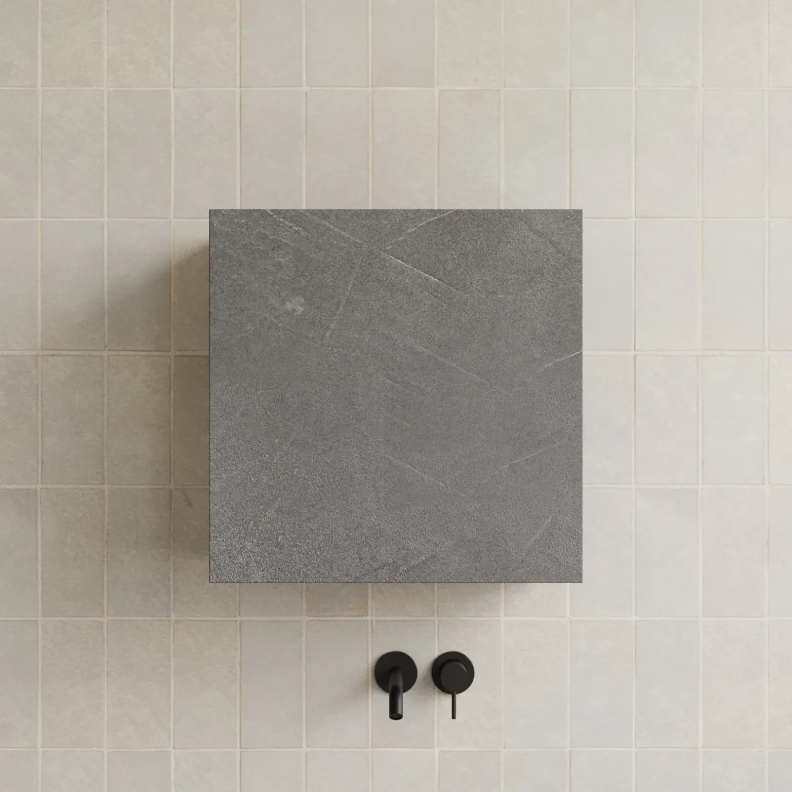 Pensile cubo sospeso bagno 55x50h cm 1 anta reversibile antracite Sunset