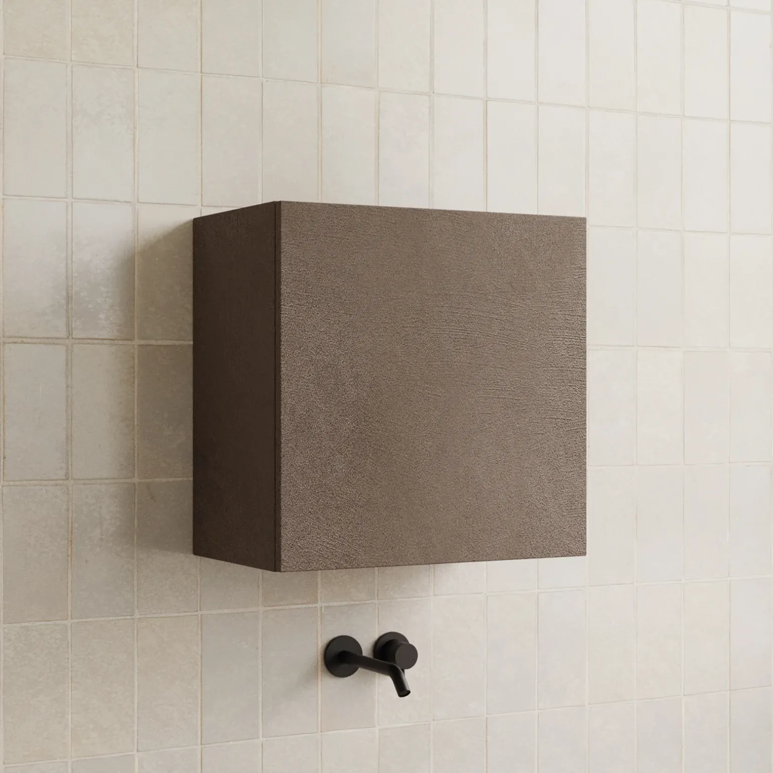 Pensile cubo sospeso bagno 55x50h cm 1 anta reversibile marrone scuro Sunset