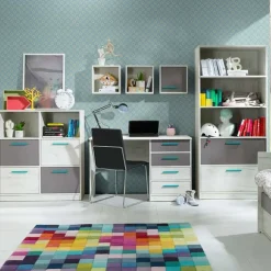 Pensile cubo sospeso 35x35h cm 1 anta bianco grigio rovere antracite turchese Maya Gihome®