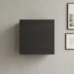 Pensile cubo sospeso 55x50h cm 1 anta reversibile nero frassinato Sunset