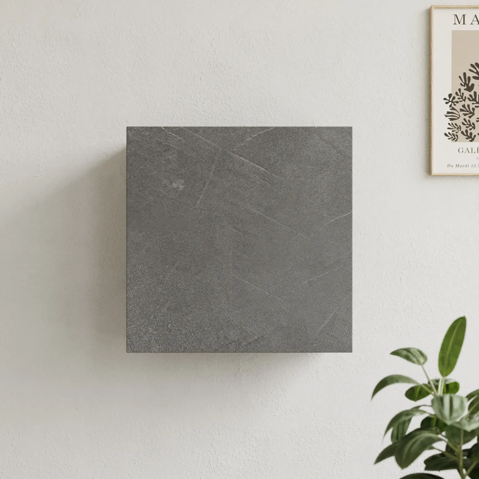 Pensile cubo sospeso 55x50h cm 1 anta reversibile antracite Sunset
