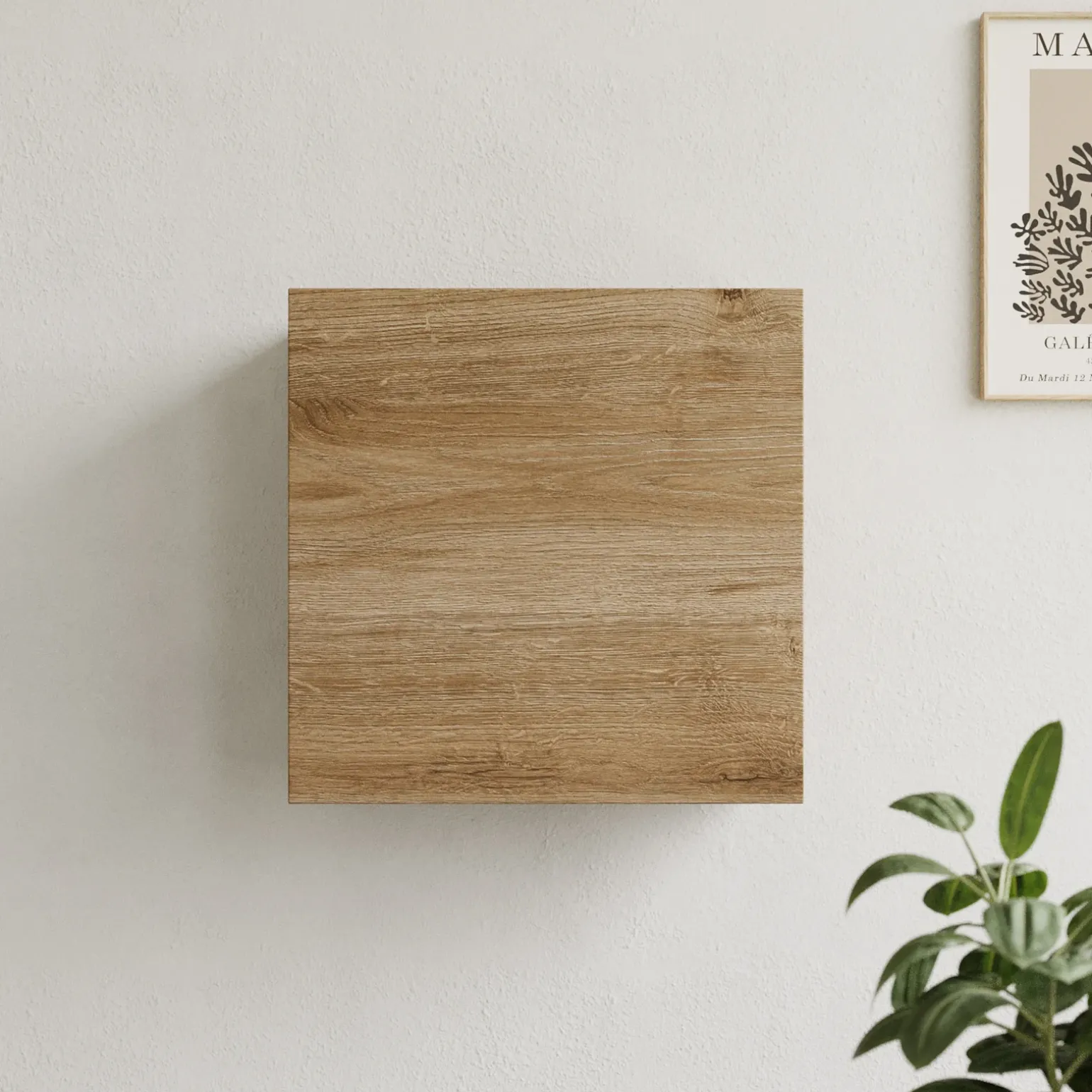 Pensile cubo sospeso 55x50h cm 1 anta reversibile rovere chiaro Sunset