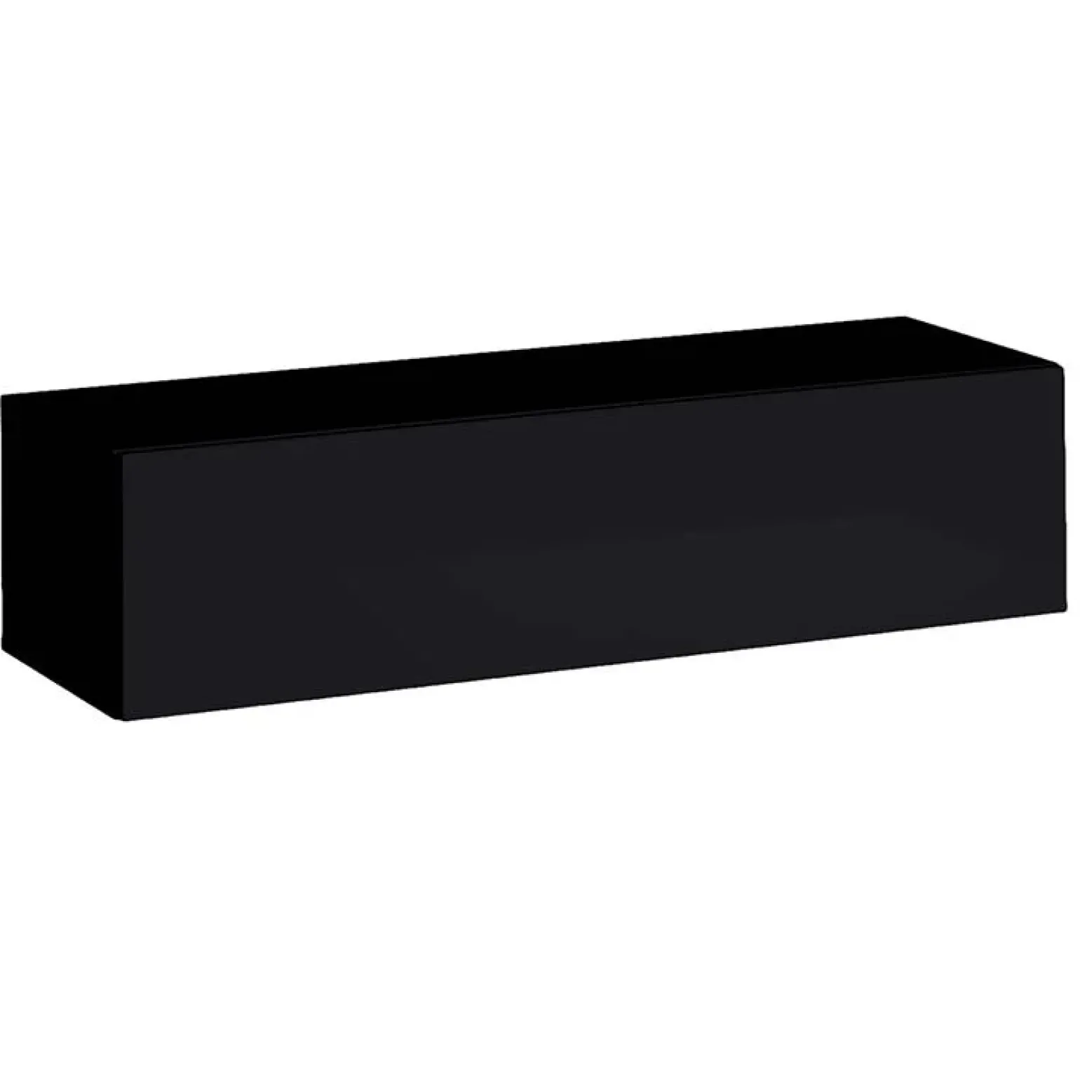 Pensile da parete orizzontale 120x30h cm nero opaco e lucido Geo 120