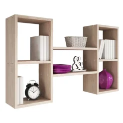 Pensile da parete 102x60h cm 5 vani moderna rovere chiaro Felicita