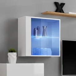 Pensile vetrinetta 60x60h cm bianco Geo