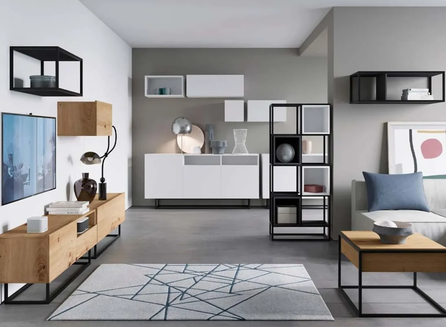 Pensile 30x31h cm 1 anta da parete moderno rovere Erice Gihome®