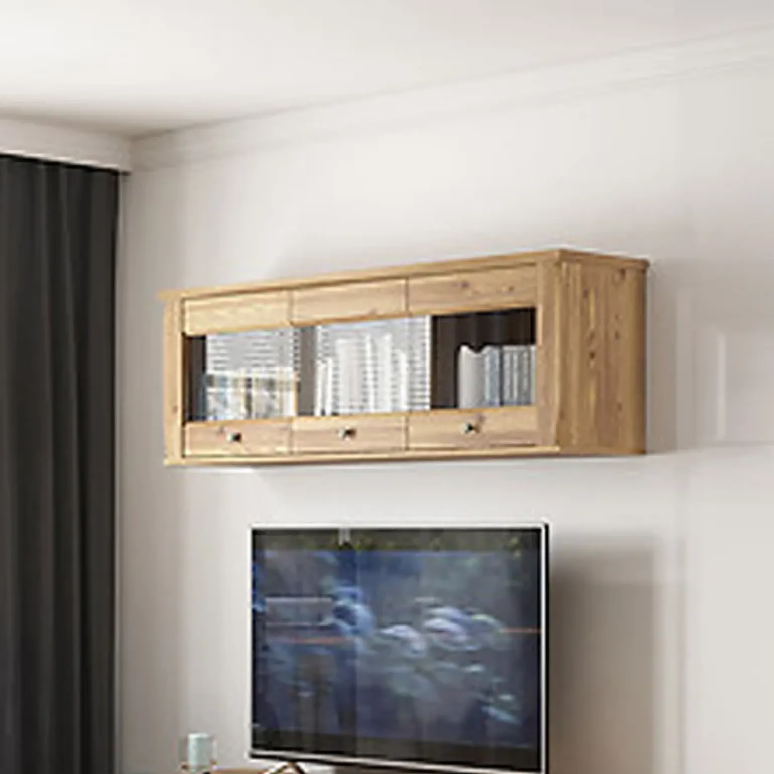 Pensile 156x50h cm 3 ante soggiorno rovere scuro Lucca
