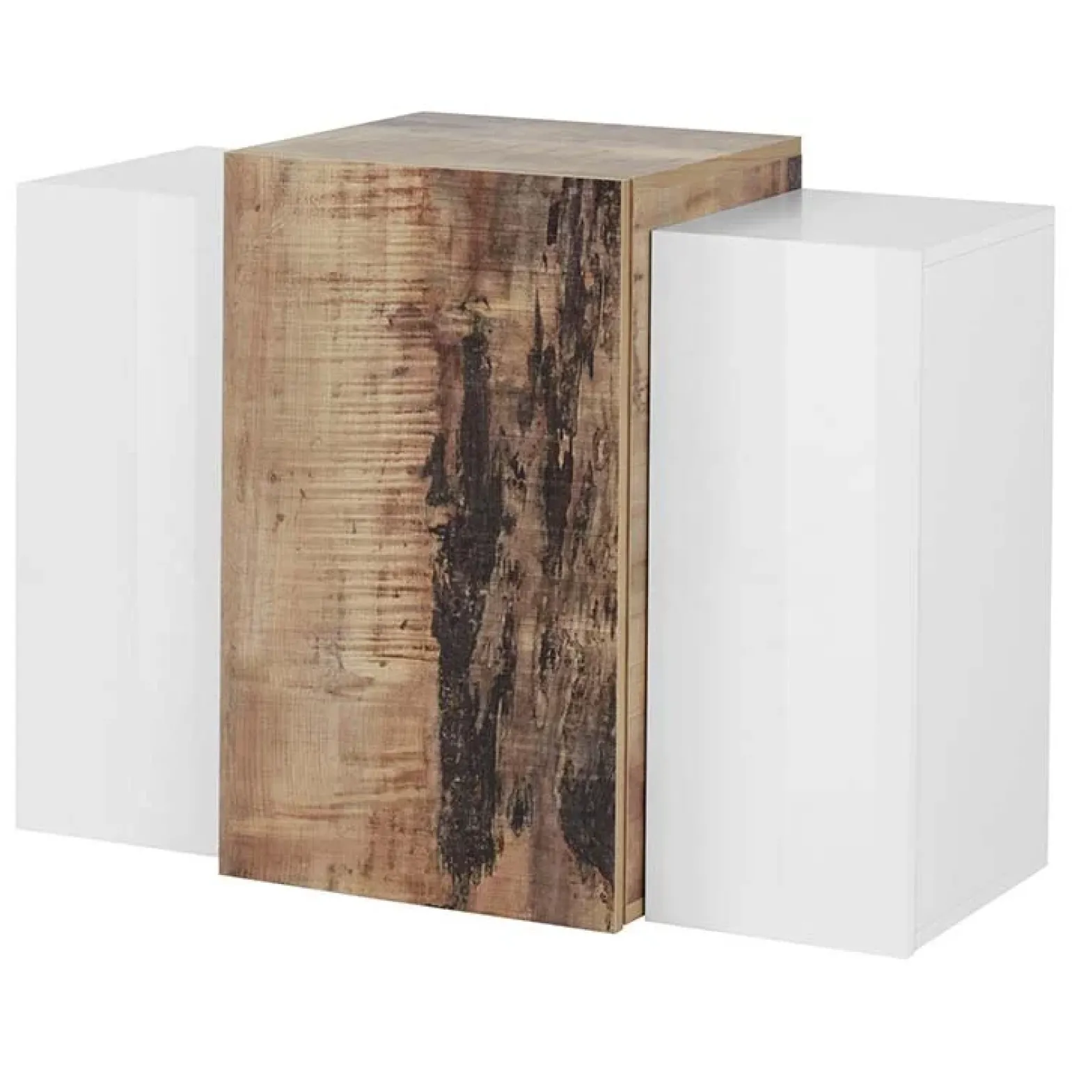 Pensile 90x66h cm moderno bianco laccato lucido pero Milos Gihome®