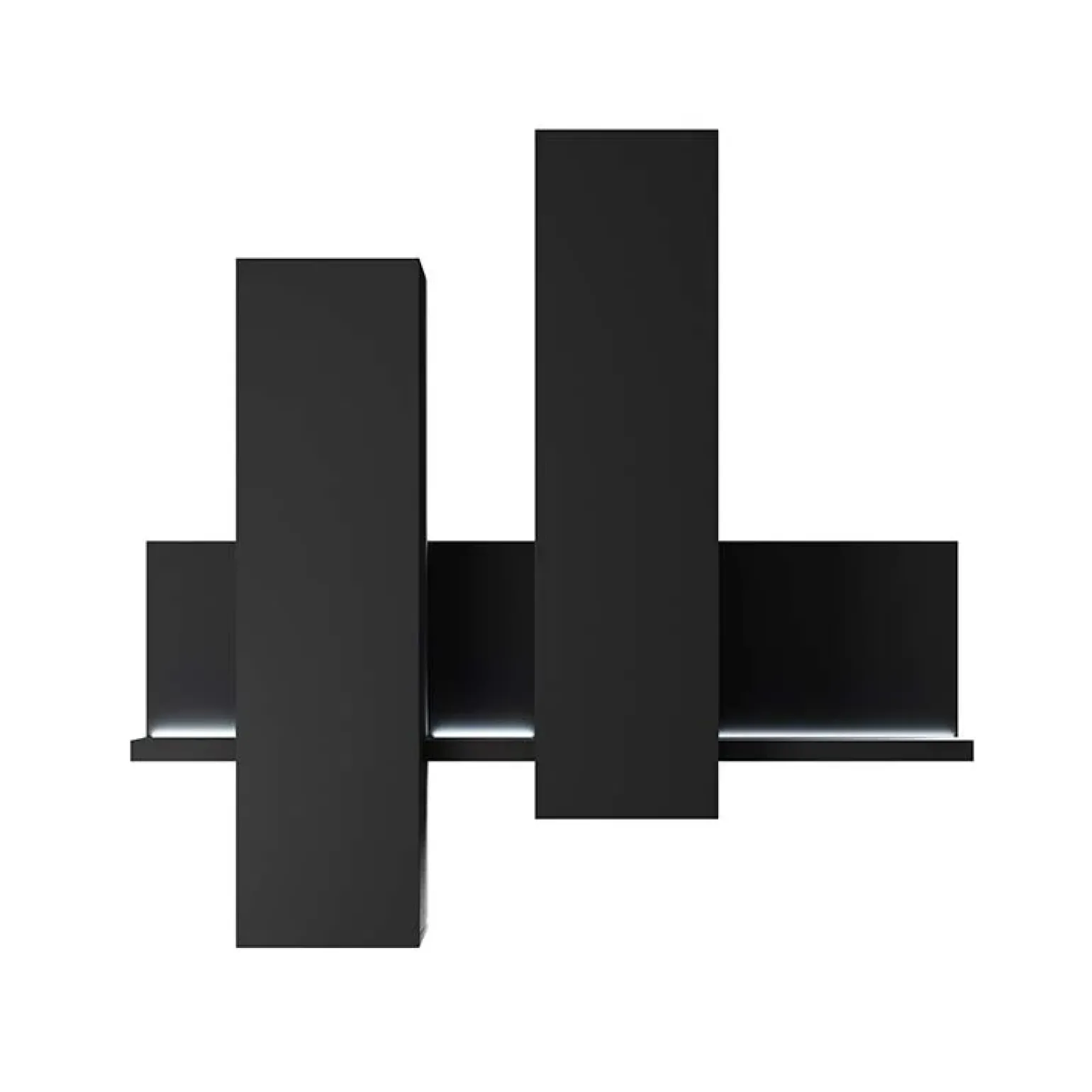 Pensile 152x142h cm per parete attrezzata con mensola nero opaco Megan Gihome®
