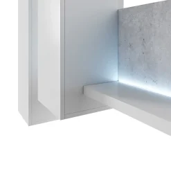 Pensile 150x142h h cm per parete attrezzata con mensola bianco opaco cemento Megan Gihome®