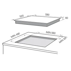 Piano cottura induzione 4 zone 60cm Master Kitchen