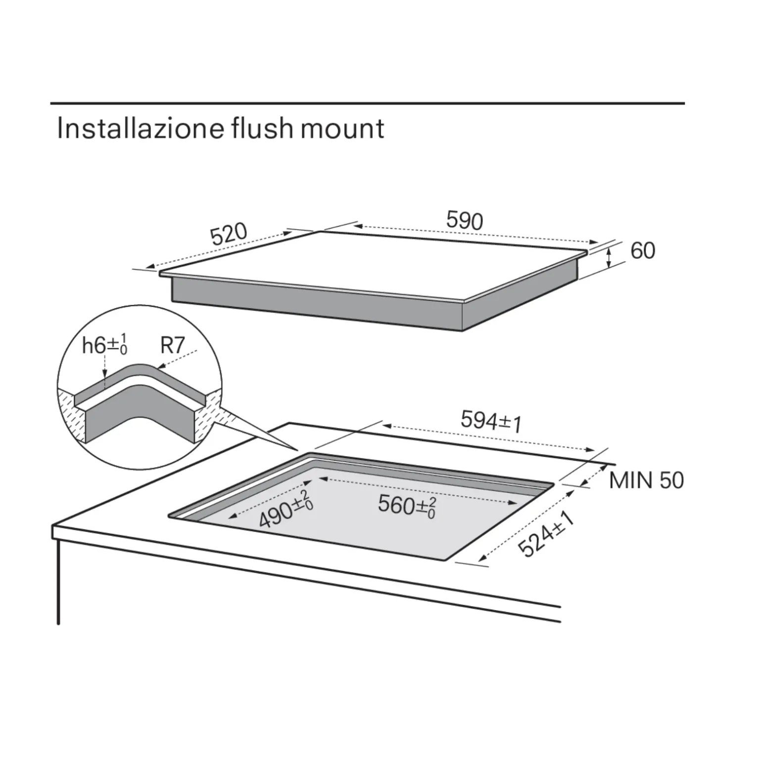 Piano cottura induzione 4 zone 60cm Master Kitchen