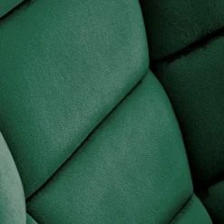 Poltrona a dondolo relax imbottita in velluto verde scuro Nanna