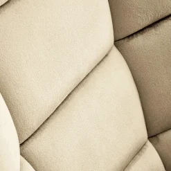 Poltrona a dondolo relax imbottita in velluto beige Nanna