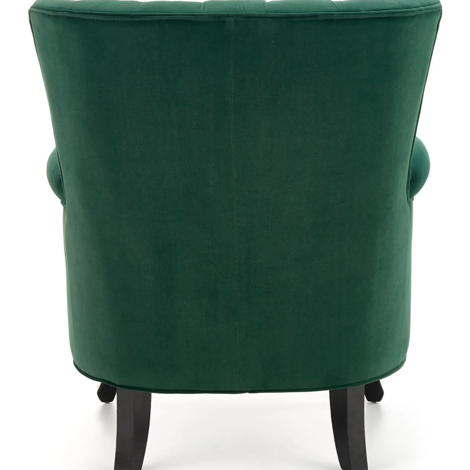 Poltrona classica relax imbottita in velluto verde scuro Mazia