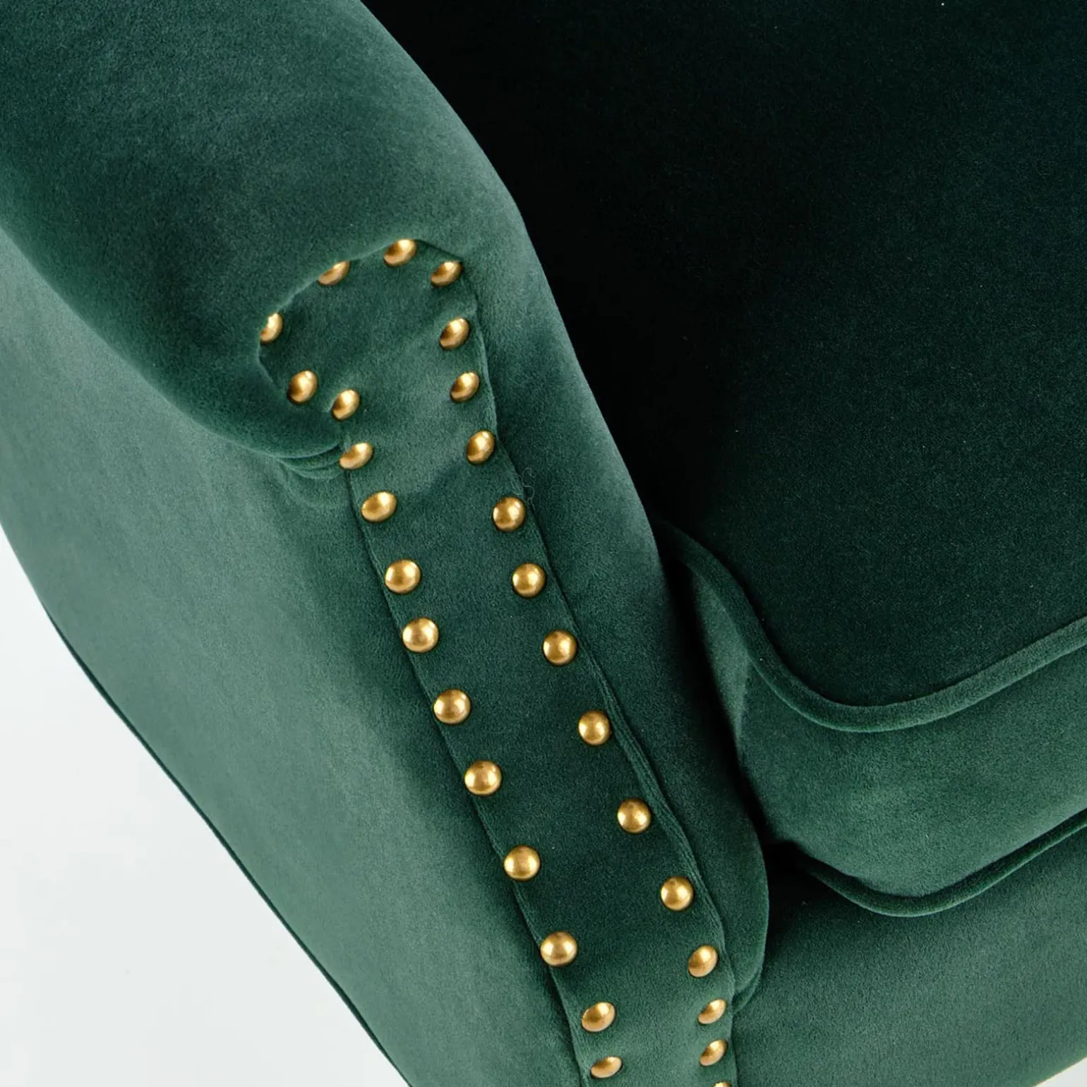 Poltrona classica relax imbottita in velluto verde scuro Mazia