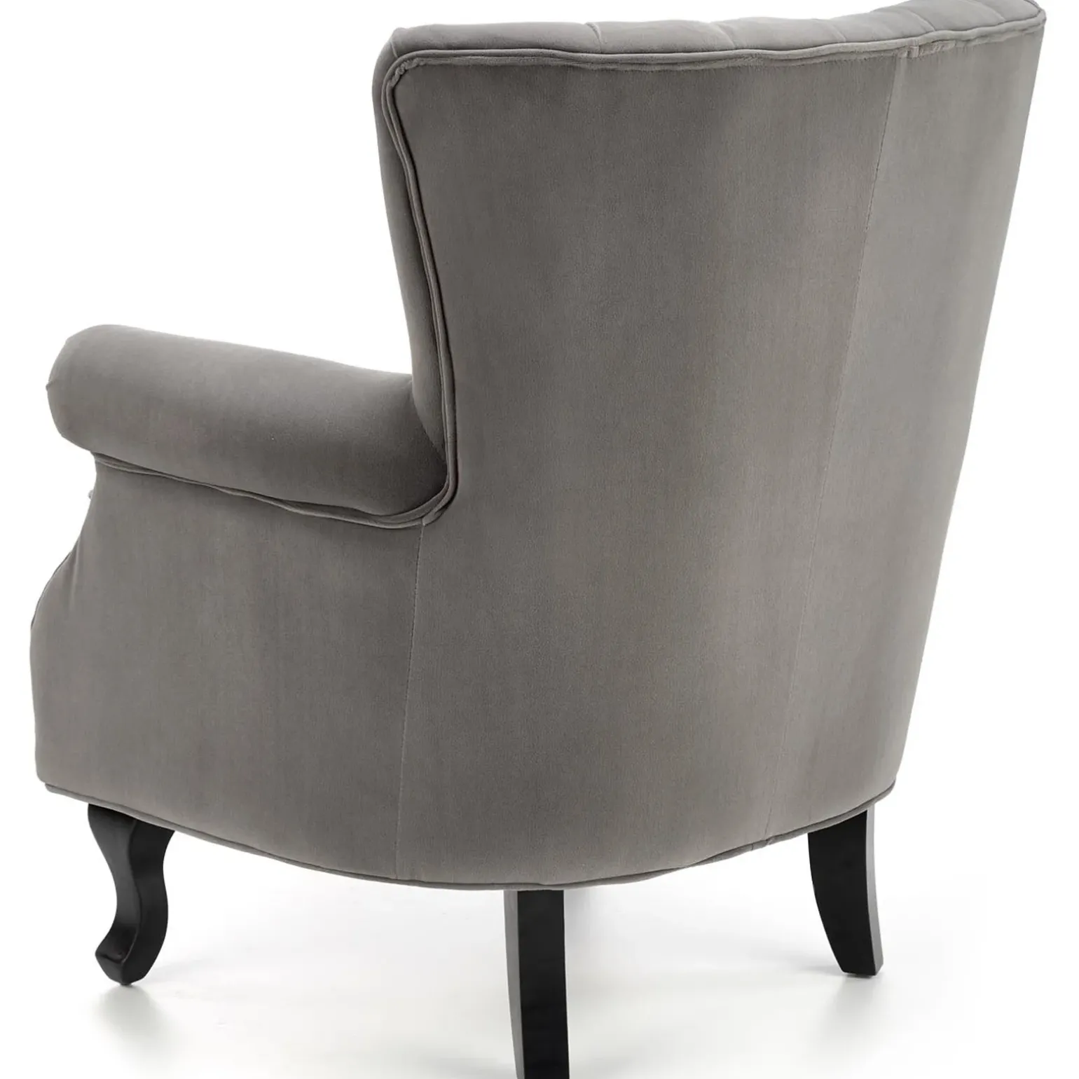 Poltrona classica relax imbottita in velluto grigio Mazia