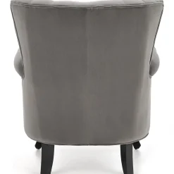 Poltrona classica relax imbottita in velluto grigio Mazia