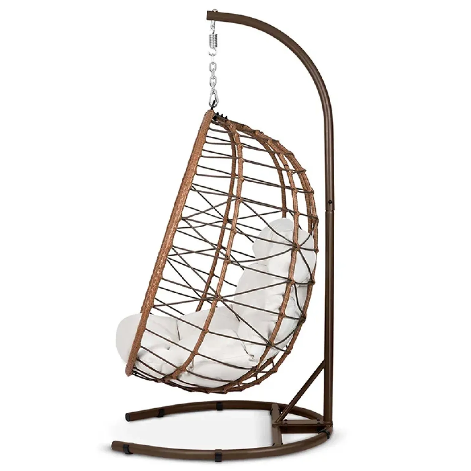 Poltrona da giardino a dondolo sospesa con cuscini beige Breeze