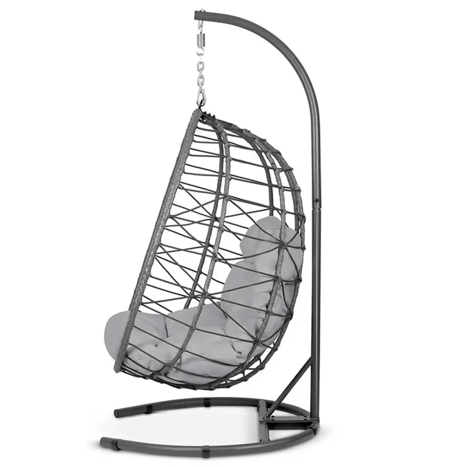 Poltrona da giardino a dondolo sospesa con cuscini grigio Breeze