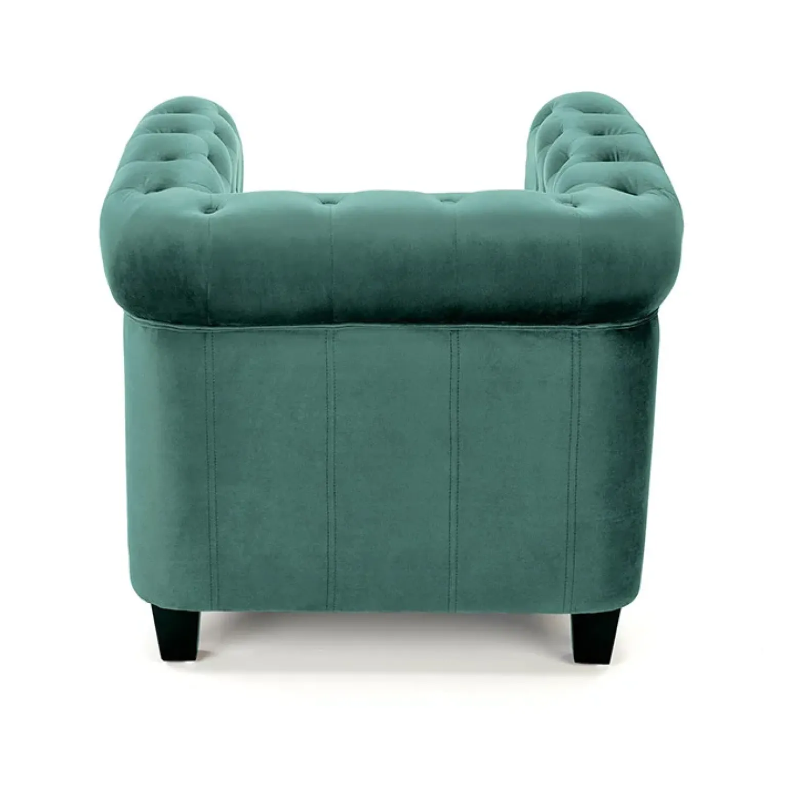 Poltrona da sala imbottita in velluto verde scuro nero Spina