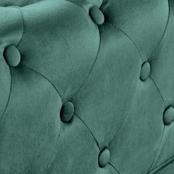Poltrona da sala imbottita in velluto verde scuro nero Spina