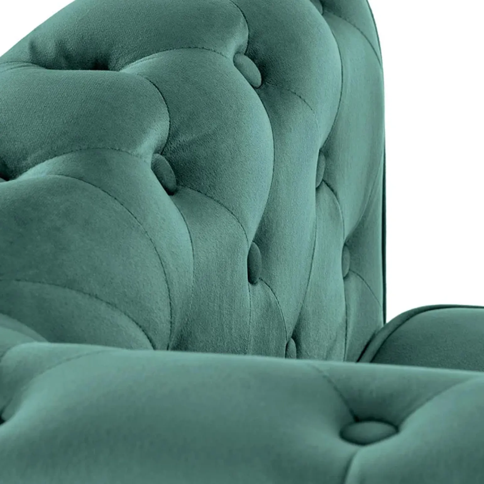 Poltrona da sala imbottita in velluto verde scuro nero Spina